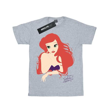 Disney Princess Girls Ariel Silhouette Bomull T-shirt 12-13 År Sports Grey 12-13 Years