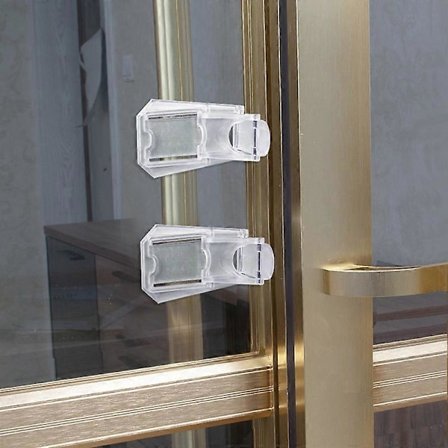 5 kpl, Liukuoven lapsilukko - Lapsiturvalliset kaapit, lasiovi, ikkunat, kirkas