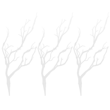 3 stk. Kunstige Tørrede Trægrene Plastik Falske Grene Ligner Ægte Planter Gevir Horn Formet Gren Til Dekoration(hvid)