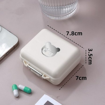 Pilleæske Pilleopbevaringsæske HVID FIRKANT