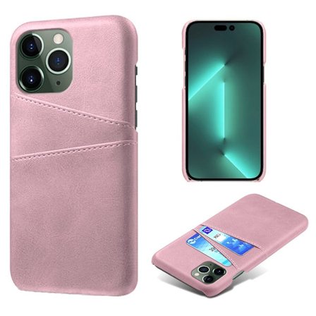 Two Card Slots iPhone 14 Pro Max Smartphone Case - Rose Gold