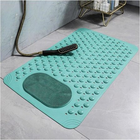 Sklisikker dusjmatte for badekar – Anti-skli badematte med sugekopper og dreneringshull, fotpleie for hjem og bad_TF_TF