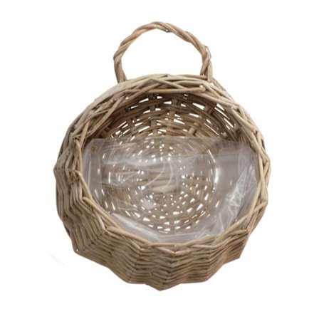 Seinälle Asennettava Käsintehty Rottinkinen Kukka-amppeli Kuivakukkien Säilytysastia Sisustukseen