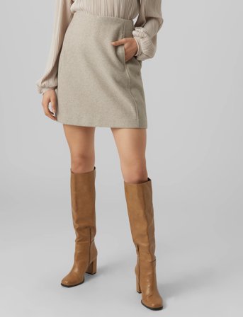 Vero Moda Vmfortuneallison Hw Short Skirt Ga Noos - Beige - M