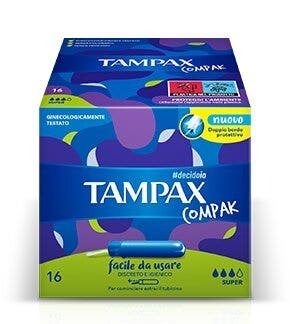 Tampax Compak Super 16 Assorbenti Interni Flussi da Medi ad