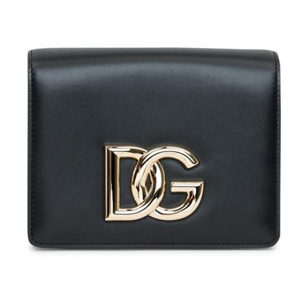 Dolce & Gabbana, Shoulder Bag With Logo Czarny, Kobieta, Rozmiar: ONE Size
