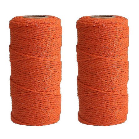 2mm 100m Bomullstråd Tvinnet 8 Lag Solid Farge Feriedekorativ Tråd For Diy Håndverk Gave Bakeinnpakning