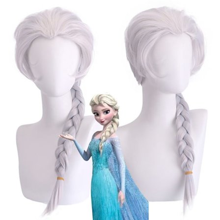 Blond Flettet Elsa Cosplay Paryk Syntetisk Hår Parykker Halloween Fest Dagligdags Kostume Paryk (Til Børn og Voksne)