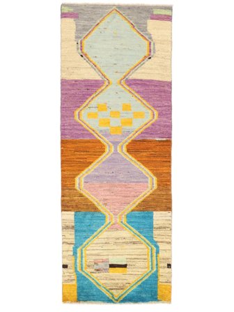 Moroccan Berber - Afghanistan Modern Hallmatta Beige/Röd (Ull, Afghanistan)