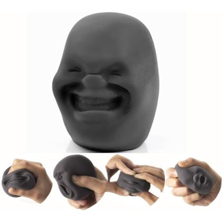 (Svart, Glad) Morsomme menneskelige ansiktsfølelsesballer, duftende, leker stress