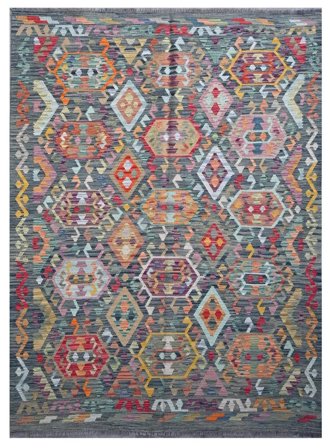 Kilim Afghan Old Style Rug Oriental Dark Grey/Dark Red (Wool, Afghanistan)