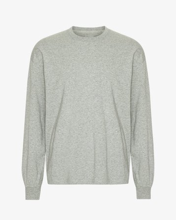 Oversized Organic LS T-Shirt - Heather Grey - Male - M