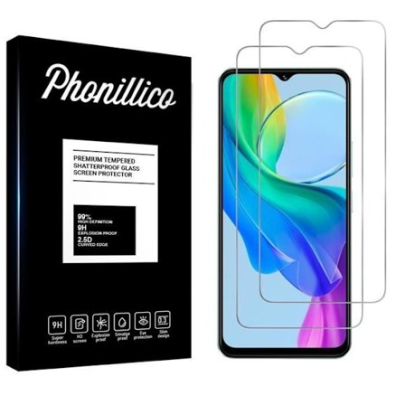Film Glas Beskyttelse Skærm - Phonillico - Vivo Y03 - Pakke med 2 - Hærdet Glas - Ridsesikret
