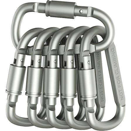 6-pack Aluminium D-Ring Låsande Karabiner Lätt men Stark INTE för Klättring