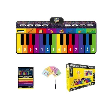 Pianomatta, jättepianomatta för golv med inspelnings- och uppspelningsfunktion, musikalisk leksaksgåva för pojkar och flickor 3-9 år