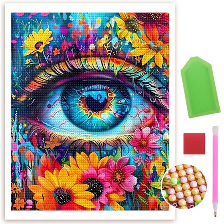 Farverige Øje Diamant Maleri Sæt til Voksne 5D Diamant Prikker Ædelstens Kunst Håndværk med Værktøj Maleri Sæt Håndværk til Vægkunst Dekorationsgaver