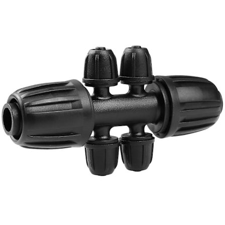 Dryppvanningskoblinger 1/2" til 1/4" Slangereduksjon Barb 6-veis T-kobling Pakke med 12 for Hagevanningssystem (FMY)