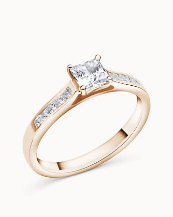 Side-stone Ring Fannie Petite 18K Rose Gold Natural Diamond 0.30 Carat - Engagement Rings & Wedding Rings from Vanbruun