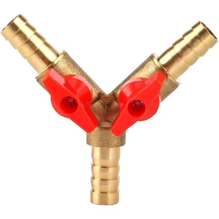 Y Slangekobling 3-vejs splitter Kuglehane 3-vejs i messing 10 mm Kugleventil til vand, olie og gas til krukkevanding