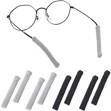 4 Par Brille Stang Betræk, (Sort og Grå) Brille Stang Co