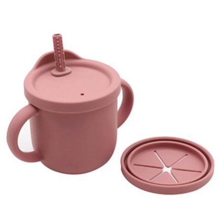 Snackskål i silikon, matboks for barn, initial snackboks