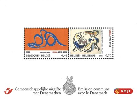 Belgien - Cobra Kunst - Postfrisk miniark