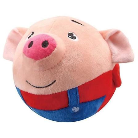 Plush Automatisk Hoppende Leke Bite-Resistant Musikk Vibrasjon Hoppende Ball Snakk Selvgående for Hund Innendørs Lek red pig