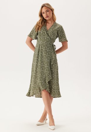BUBBLEROOM - Midi Butterfly Wrap Dress - S