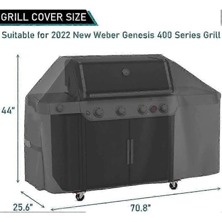Grillöverdrag för Nya 2022 Weber Genesis 400-serien 4-brännare Gasolgrill Utomhus Vattentätt, 7758 Passar Genesis E-425s E-435 EPX-435 S-435 SPX-435 