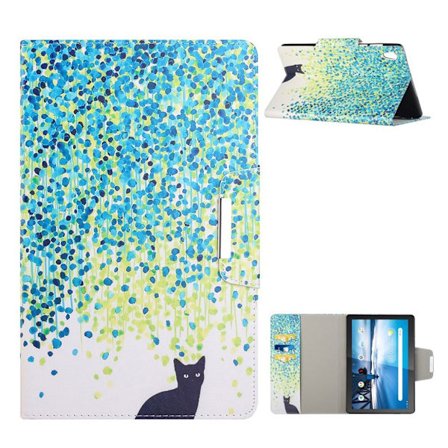 Lenovo Tab M10 HD Gen 2 läderfodral med mönstertryck - Svart Katt