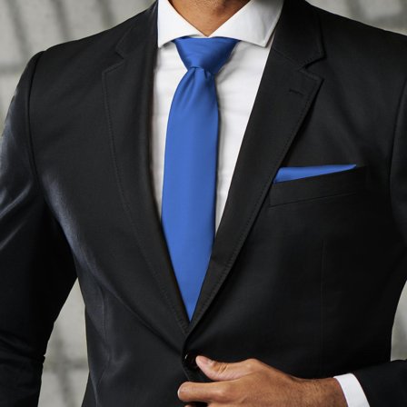 Blue 8cm Basic Tie for Men - Solid color neckties