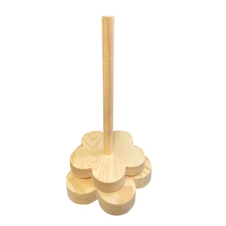 Garnholder i træ, blommeformet, til uld, bomuld og polyblandinger