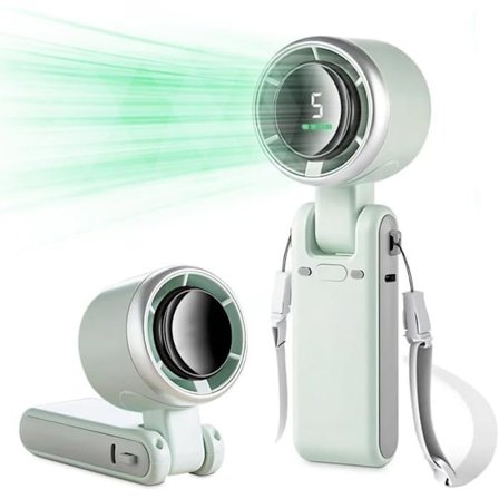 3-in-1 Kannettava Turbo-tuuletin Sähköinen Kokoontaitettava USB-tuuletin 5 Nopeudella, 180° Säädettävä Kaulanauhatuuletin