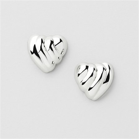 Striped Heart Studs