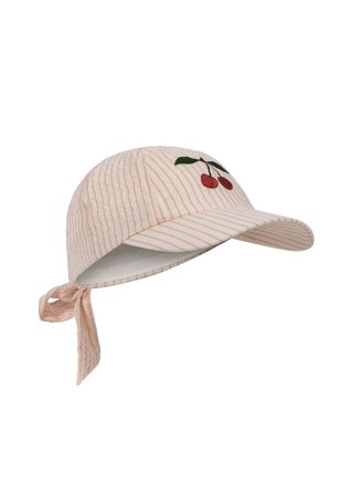 Konges Sløjd Ellie Bow Cap Gots Peony Stripe 12-18 mdr., Tøj & Bolig, Børnetøj, Øvrigt