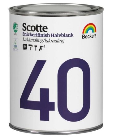 Beckers Lackfärg, Scotte 40 Snickerifinish halvblank, 1L, Antikvit, Färg & tapeter