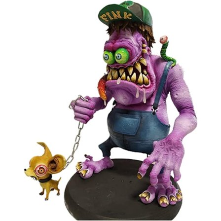 Arg Big Mouth Monster Staty, Läskig Monster Halloween