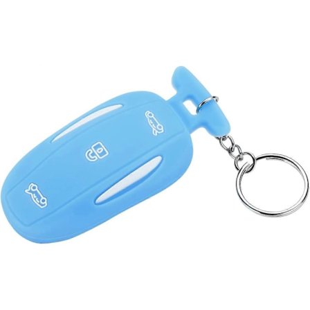 Avaimenperäkotelo Tesla Model X:lle, silikoninen, kattava auton avaimenperäsuojakotelo avaimenperällä Tesla Model X -tarvikkeille (Sininen)