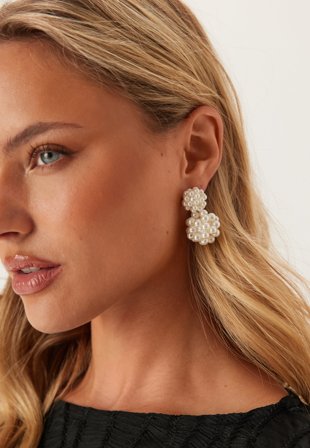 BY JOLIMA - Pearl Double Bead Earring - Onesize