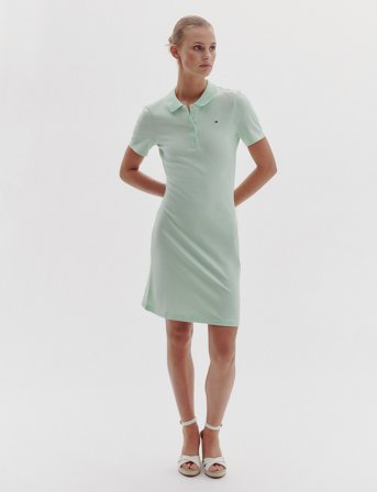 Tommy Hilfiger 1985 Slim Pique Polo Dress Ss - Green - S