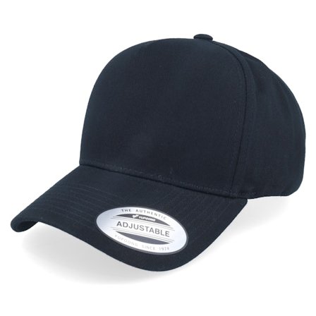 Yupoong - Curved A-Frame Black Adjustable Adjustable Black Cap - @ Hatstore