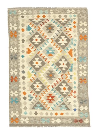 Handgeweven Kelim Afghan Old Style Vloerkleed 109X154 Geel/Groen
