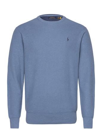 Textured Cotton Crewneck Sweater Tops Knitwear Round Necks Blue Polo Ralph Lauren