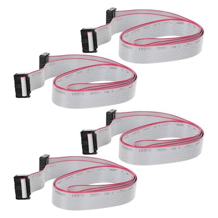 4 kpl IDC-lanka Litteä nauhakaapelin liitin 16-nastainen 2,54 mm nousu 1 m pituus