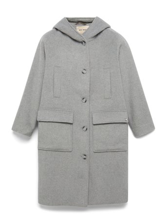 Mmkenya Hoodie Wool Coat Grey MOS MOSH