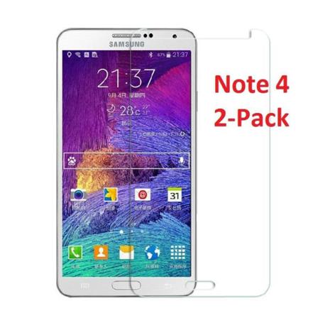 Samsung Note 4 Skärmskydd X2 Med Putsduk Transparent