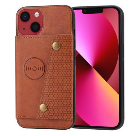 Skal med Kortfack - iPhone 14 Ljusbrun