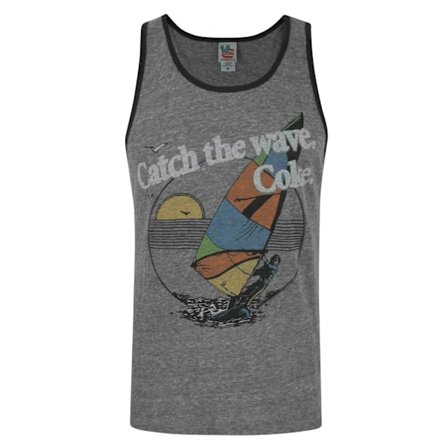 Junk Food Mens Catch The Wave Coca Cola Vest S Gråmelerad