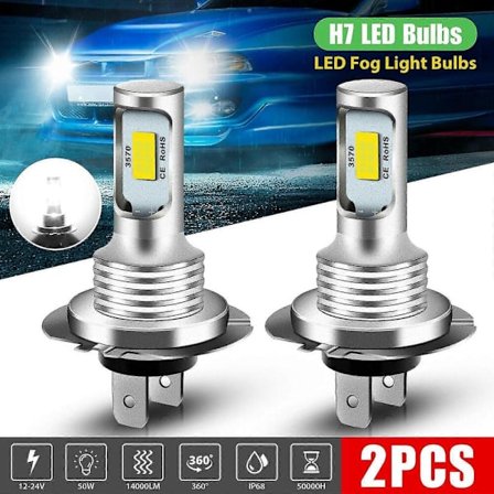2x H7 LED 6000k Super White 110w 4000lm Dimljus Kit Halvljuslampa Kit