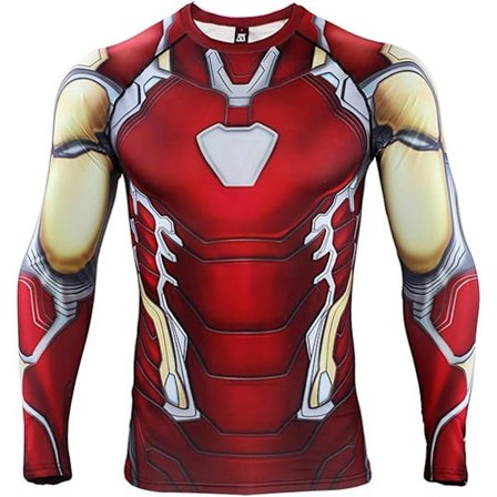 3D Superhjälte Åtsittande Snabbtorkande Elastisk Sport Cosplay T-shirt Långärmad Captain 1 Medium